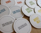 LOS ANGELES Letterpress Neighborhood Coasters (Pack of 10)