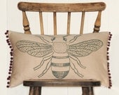Native Species Cushion - Bee in Grey