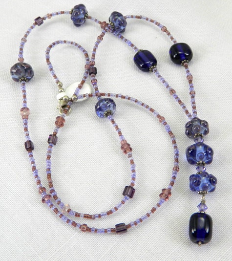 Midnight and Violet Y Necklace