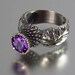 BLOOMING THISTLE silver ring with Amethyst