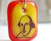 Shakespeare. Pendant Jewelry. An art glass necklace.