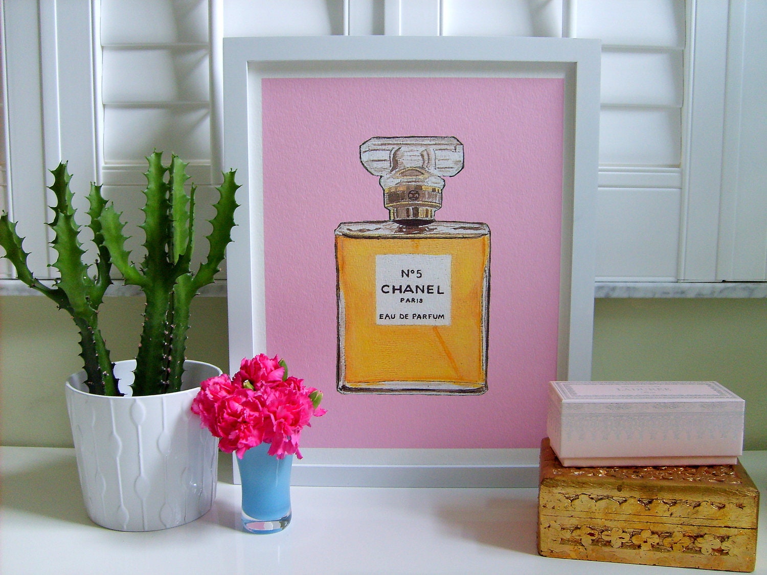 CHANEL No 5 BLUSH PINK Print