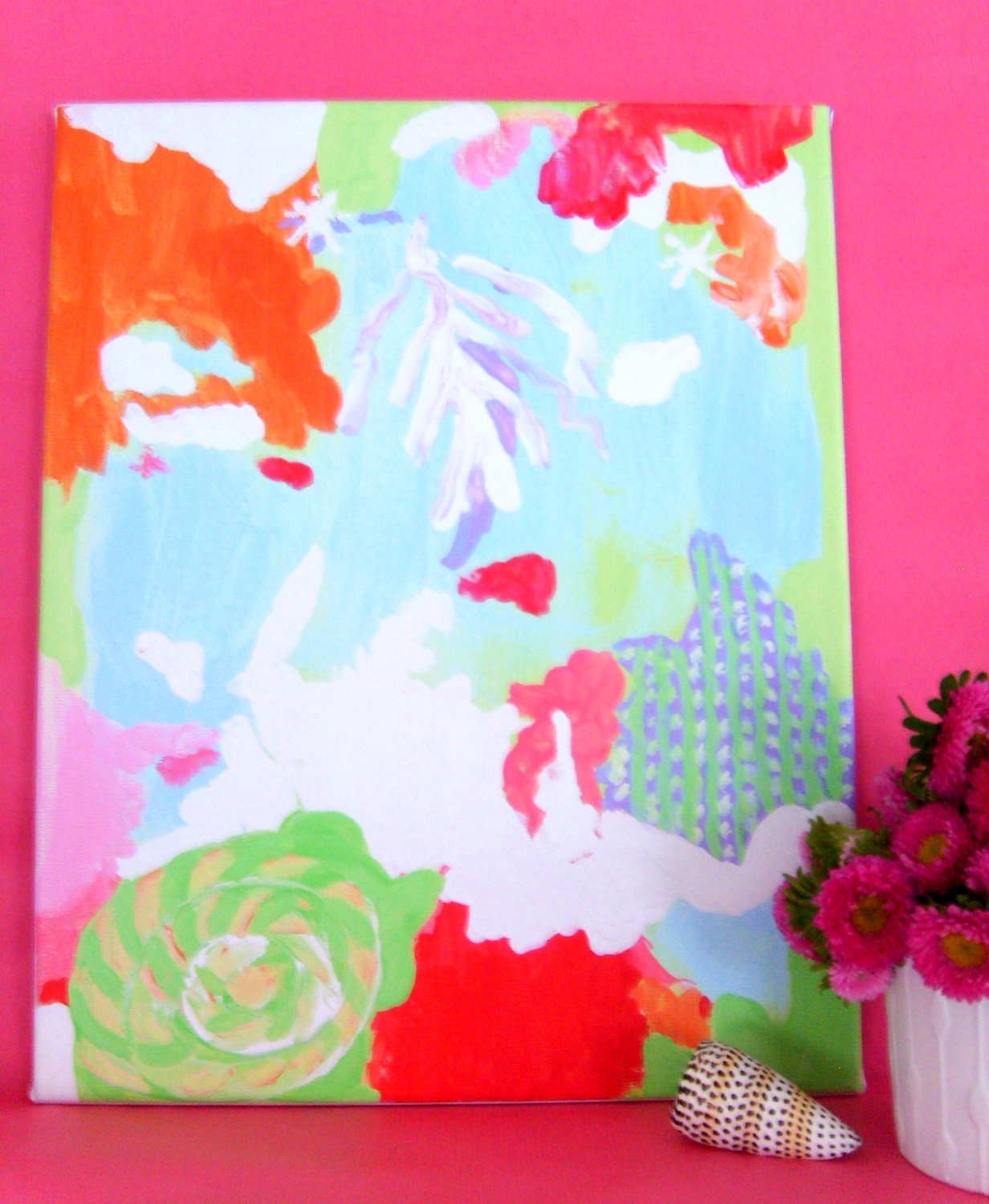 PATCHOULI SEAS ABSTRACT on stretched canvas 11x14
