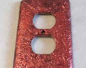 Floral red russet copper oulet cover