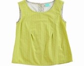 SALE - 30% off - Green Droplets Tank - Size 6 - One of a Kind