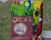 iPad sleeve made from repurposed reusable shopping bag, colorful, plastic, cotton, padded