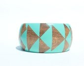 Seafoam Stained Wood Bangle-S-XL