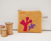 Wool Coin Purse - Yellow Landscape