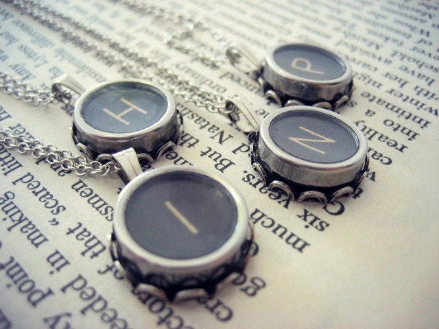 Antique Typewriter Key Necklace