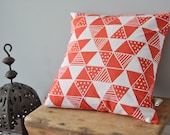 Giant Triangle Mania Cushion  cover in Coral