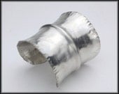 RIALTO - Handforged Foldformed Wide Pewter Cuff Bracelet