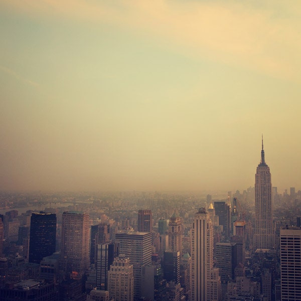 New York Photography - I Love New York (2) - Valentine, Manhattan Skyline, Empire State Building Photograph, Autumn Colors, Fine Art Print