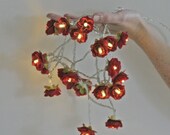 Longer Wild Roses Fairy Lights in Deep Red