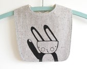 organic bib, windy bunny, baby bib
