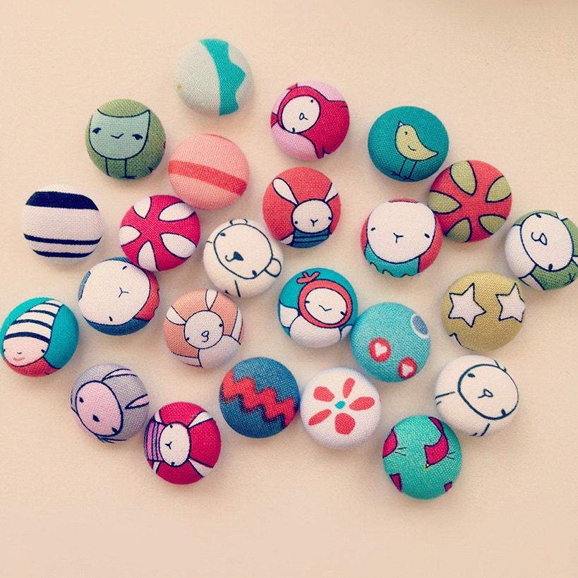 buttons - in a bottle - assortment of 6