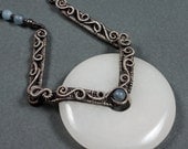 The Angels' Song - Sterling Silver, Angelite and "White Jade" Necklace