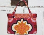SALE Pleated Handbag Purse Pressed Flowers in Rose