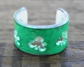 Minty Green Splash Cutouts Shrink Plastic Ring