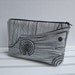 Fabric Zippered Pouch Clutch Bag - Wood Tree Bark