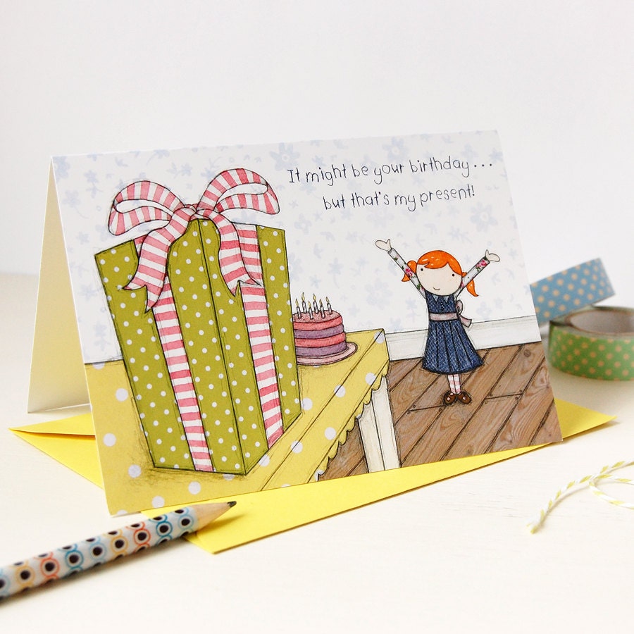 Birthday Card - Clara Loves Presents - Single Card (Blank)