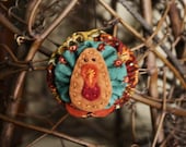 Autumn turkey fabric and felt harvest decoration Thanksgiving felt ornament