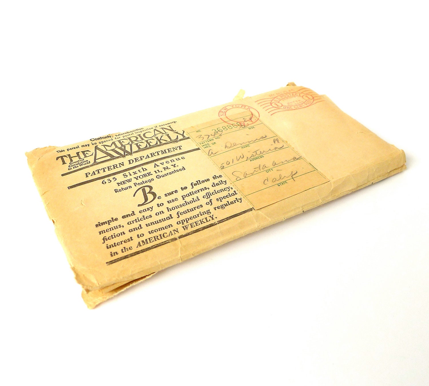 Vintage Sweetheart Apron Mail Order Pattern from The American Weekly