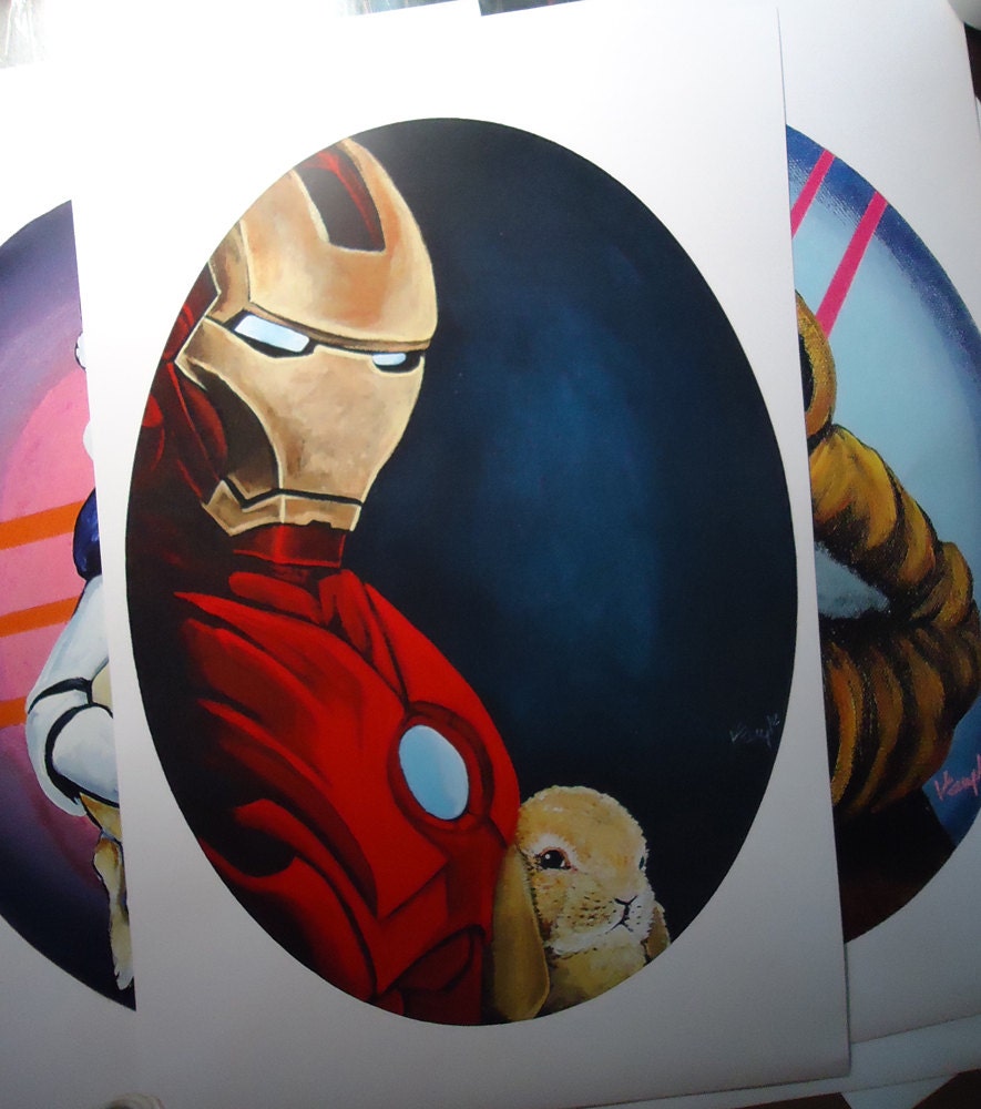 Large Print 11 x 17 Ironman with Baby Bunny