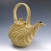 Naked Tan Stoneware Carved Organic Teapot