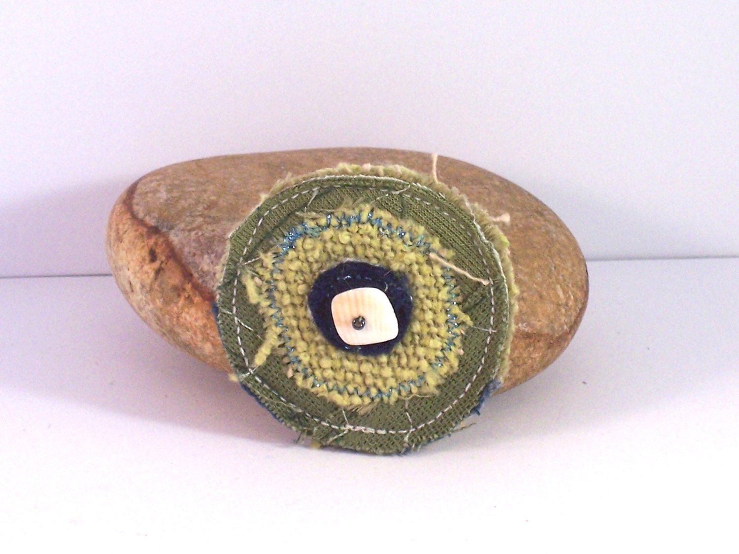 Textile art brooch - EB05