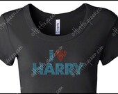 I LOVE HARRY Styles One Direction Rhinestone Shirt - Pick Your Colors