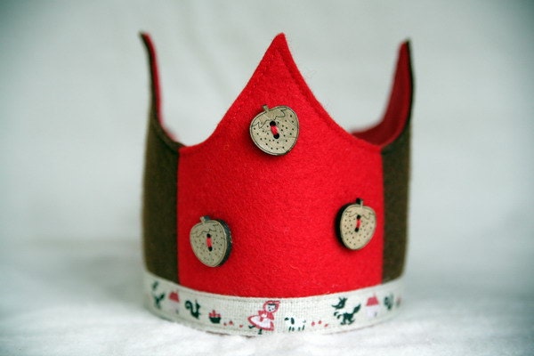 SALE Wool Felt Crown - Little Red Riding Hood
