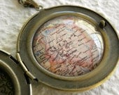 Map Necklace World Traveler Large Locket - Kenya, Africa featuring Nairobi and Mombasa - Perfect gift for an Adoptive Mother