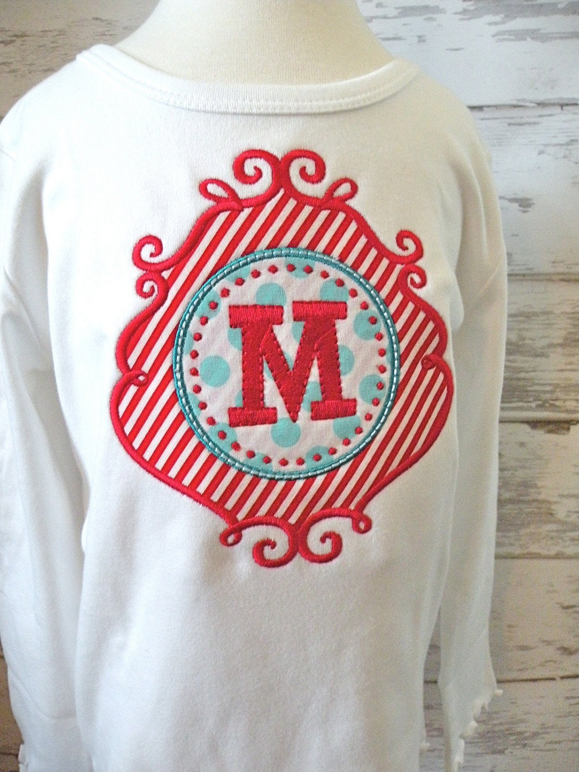 Christmas Initial Frame Personalized Tee