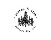 save the date Chandelier custom rubber stamp