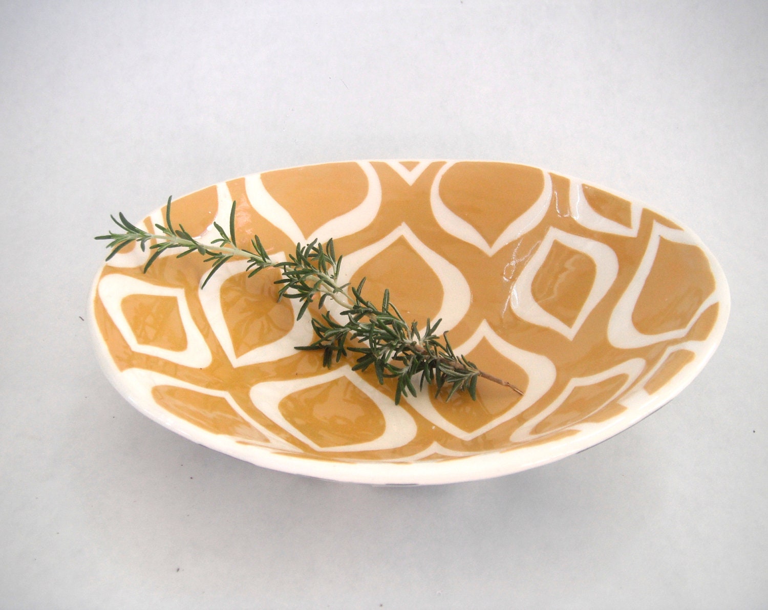 Tumeric gold oval serving bowl Made To Order