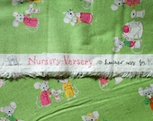 Japanese Fabric Heather Ross for Kokka Nursery Versery Fat Quarter - Country Mice - green