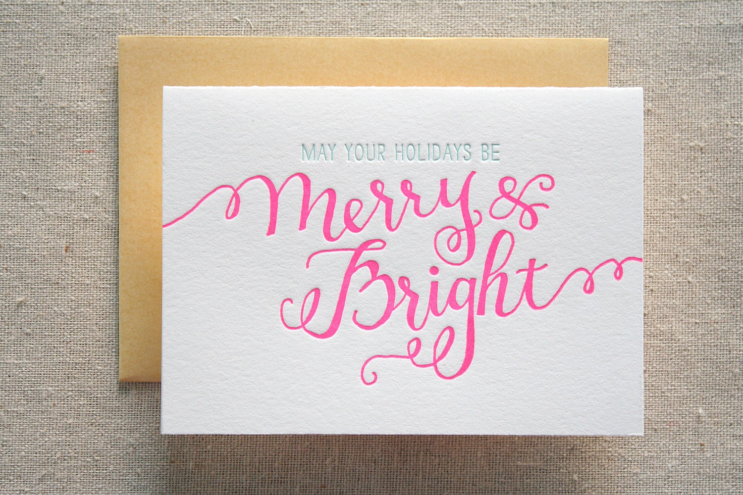Merry and Bright Letterpress Card
