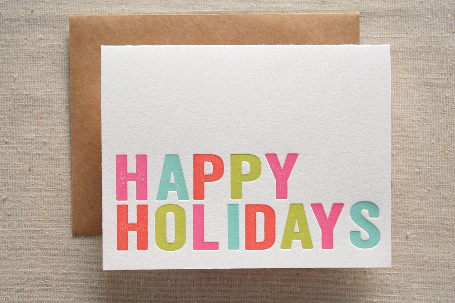 Happy Holidays Letterpress Card