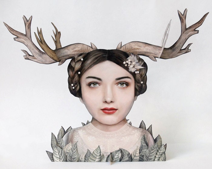 Winter Nymph Paper Pop Up Decorative Bust Figure