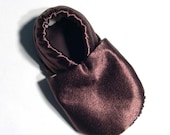 Brown Satin Soft Soled Baby Shoes 18-24mo