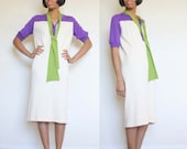 Adolfo Color Block Sweater Dress