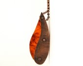Oxidized Copper and Tortoise Resin Riveted Pendant Neckwear - Fortuity