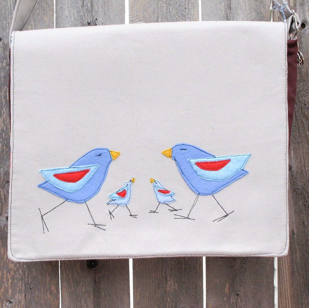 There's a Party Inside this Birdy Bird  Messenger Bag