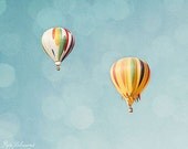 hot air ballon decor,hot air balloon nursery,nursery art,colorful balloons,pastel colors,acqua,blue,yellow,pastel wall art,baby shower gift