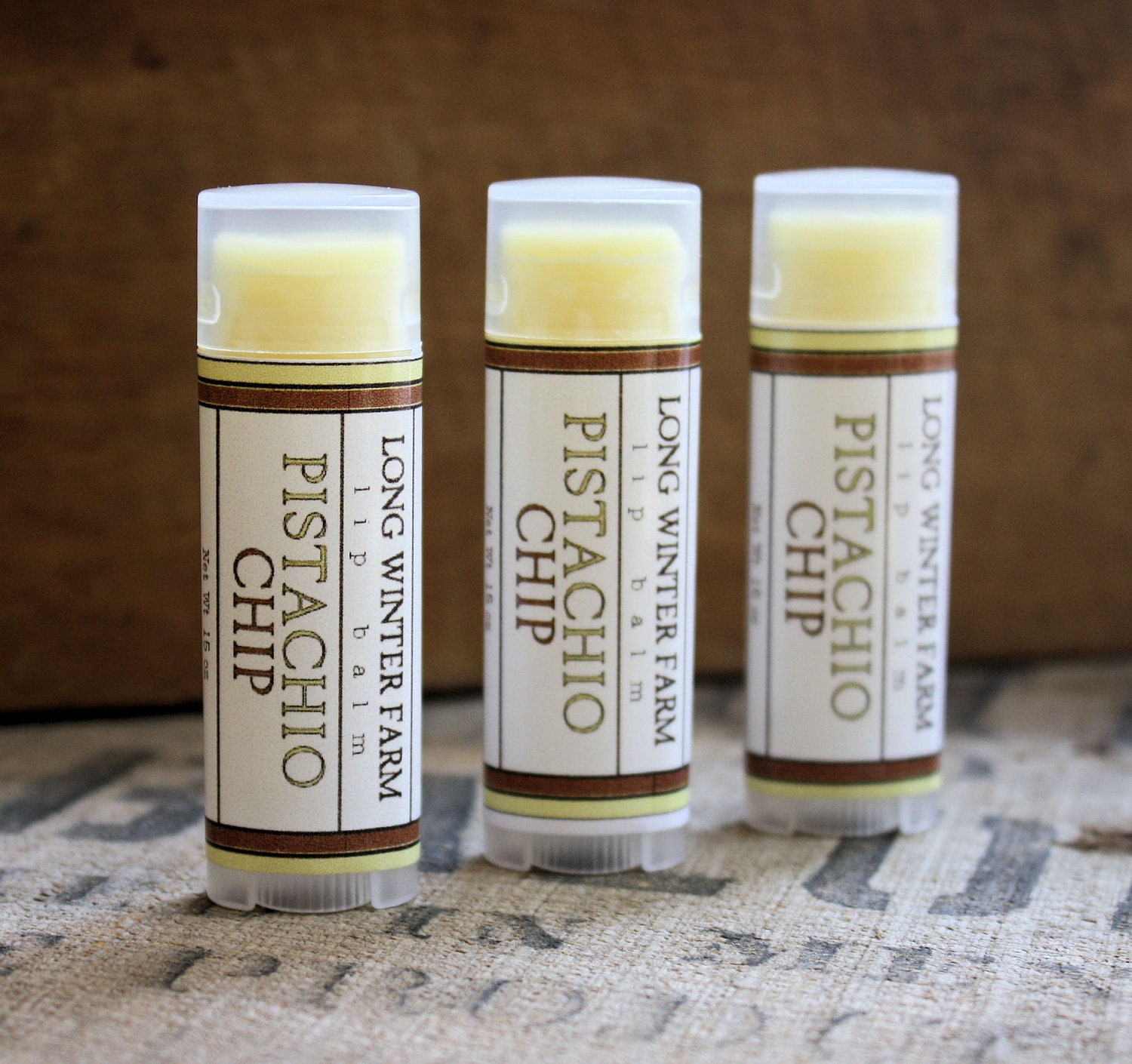 Pistachio Chip Lip Balm - One Tube Beeswax Shea Cocoa Butter Jojoba