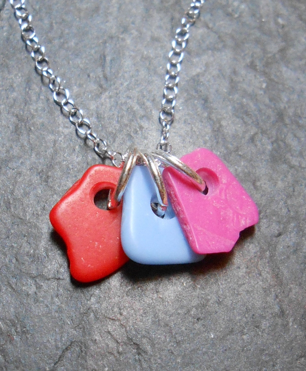 Recycled Sea Plastic Jewelry - PLASTIC SURGERY - Seaglass Necklace by Sea Find Designs