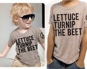 lettuce turnip the beet - light brown eco-heather -  baby and toddler sizes