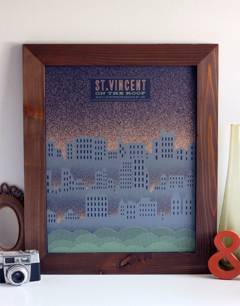 St. Vincent on the Roof at the Metropolitan Museum of Art NYC - Limited Edition Screenprinted Gigposter - Hero Design Studio