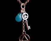 Custom 12 Step AA Key to Peace Charmed Life Recovery Alcoholics Anonymous Necklace FrEE ShiP
