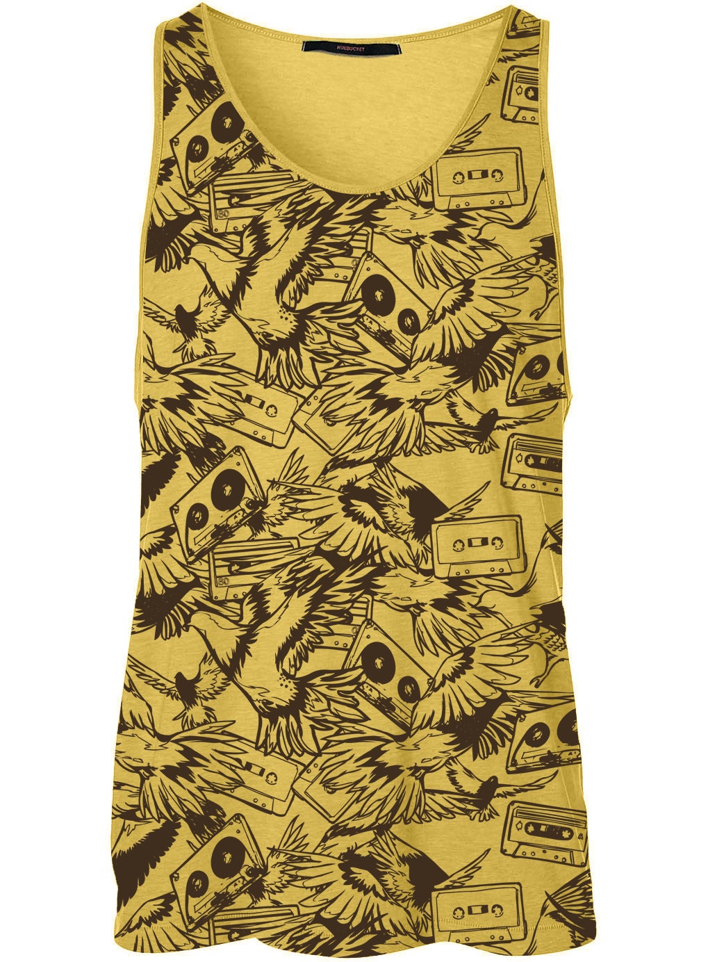 T-shirt Birds & Tapes Yellow Tank Top sizes S,M, L